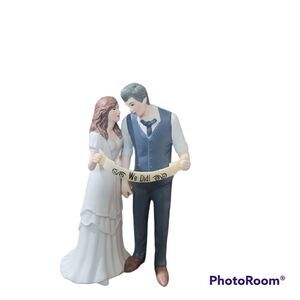 Hand painted WE DID Indie wedding topper